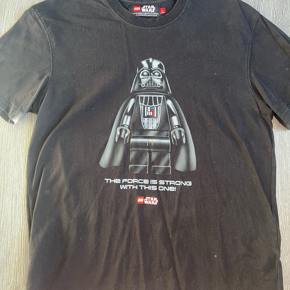 Vintage Star Wars Black LEGO Darth Vader Tee 2008